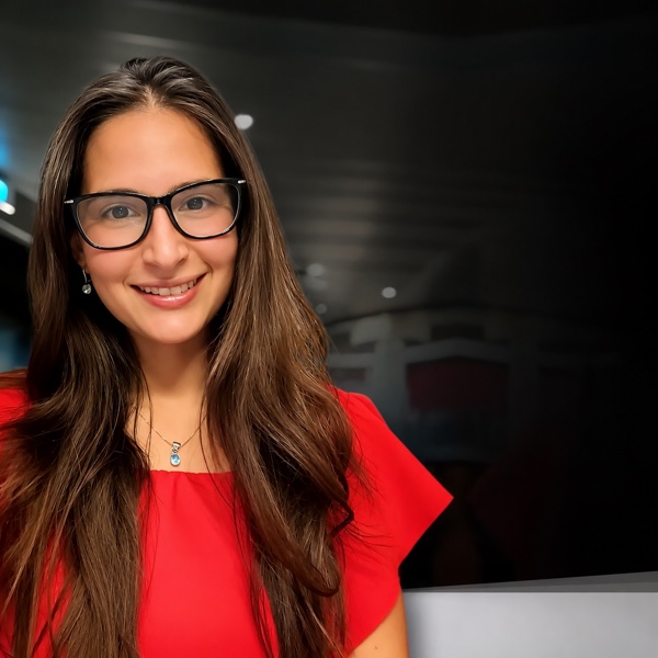 Brianna Greenspan, smiling